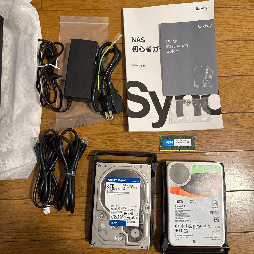 【NAS+24TB容量HDD+追加16Gメモリ】Synology DS220+