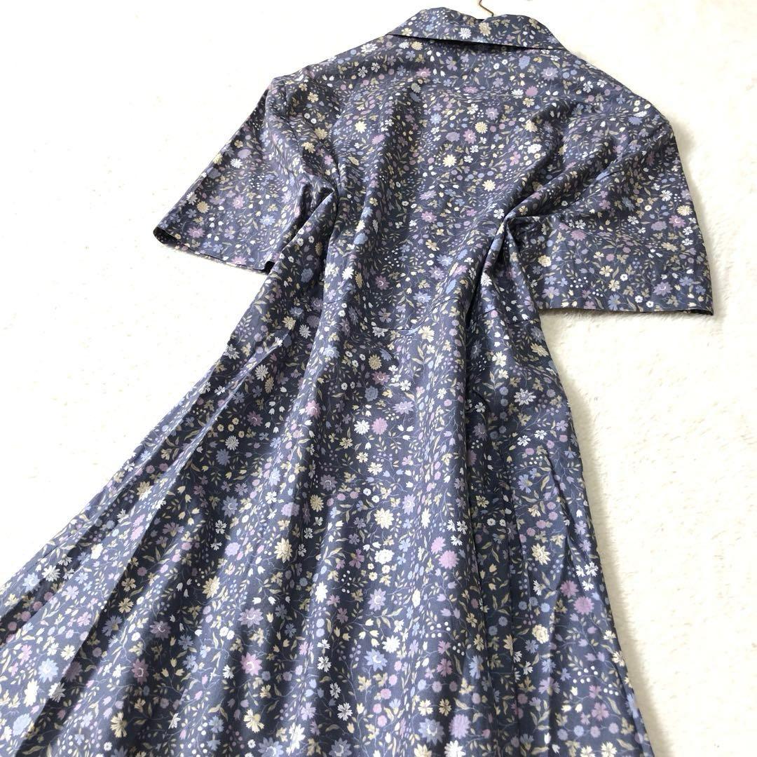 未使用級　ローラアシュレイ　ロングワンピース　シャツ　花柄✨　レトロ風✨