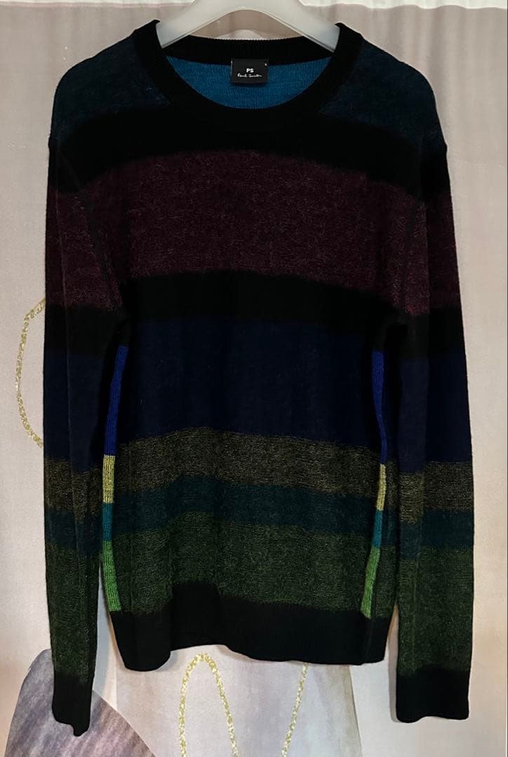 ポールスミス マルチストライプ グラデーション ウールアルパカ ニット