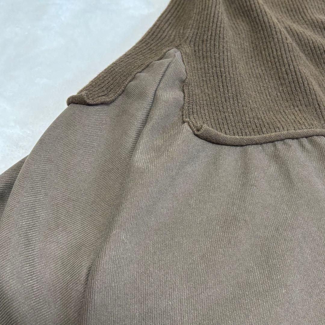 PLUS OTO.HA ボートネック ニット切替ワンピ カーキ F 新品