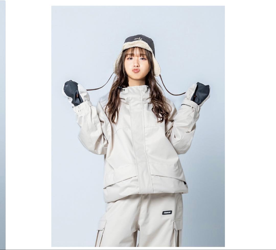 HIMASS MANIA スノーボードウェア 上下セット エクリュベージュ S