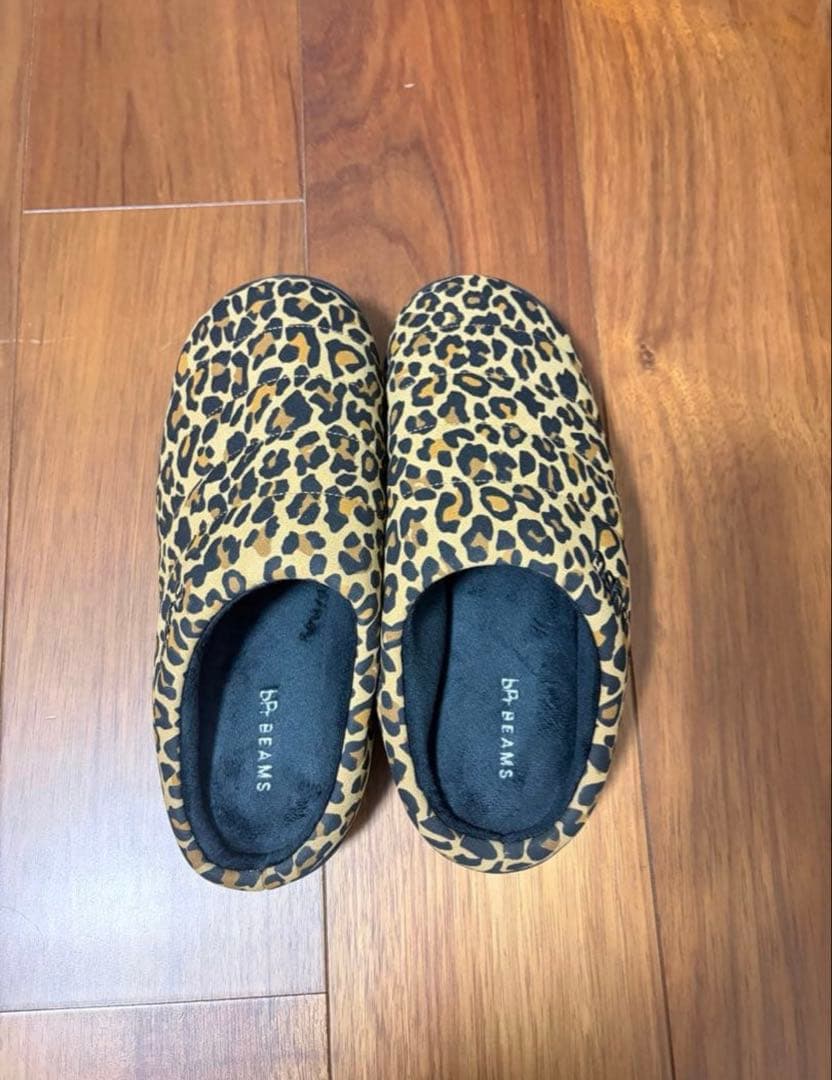 SUBU✖︎BEAMS コラボ　ヒョウ柄　サンダル　スリッポン①（24-25.5)