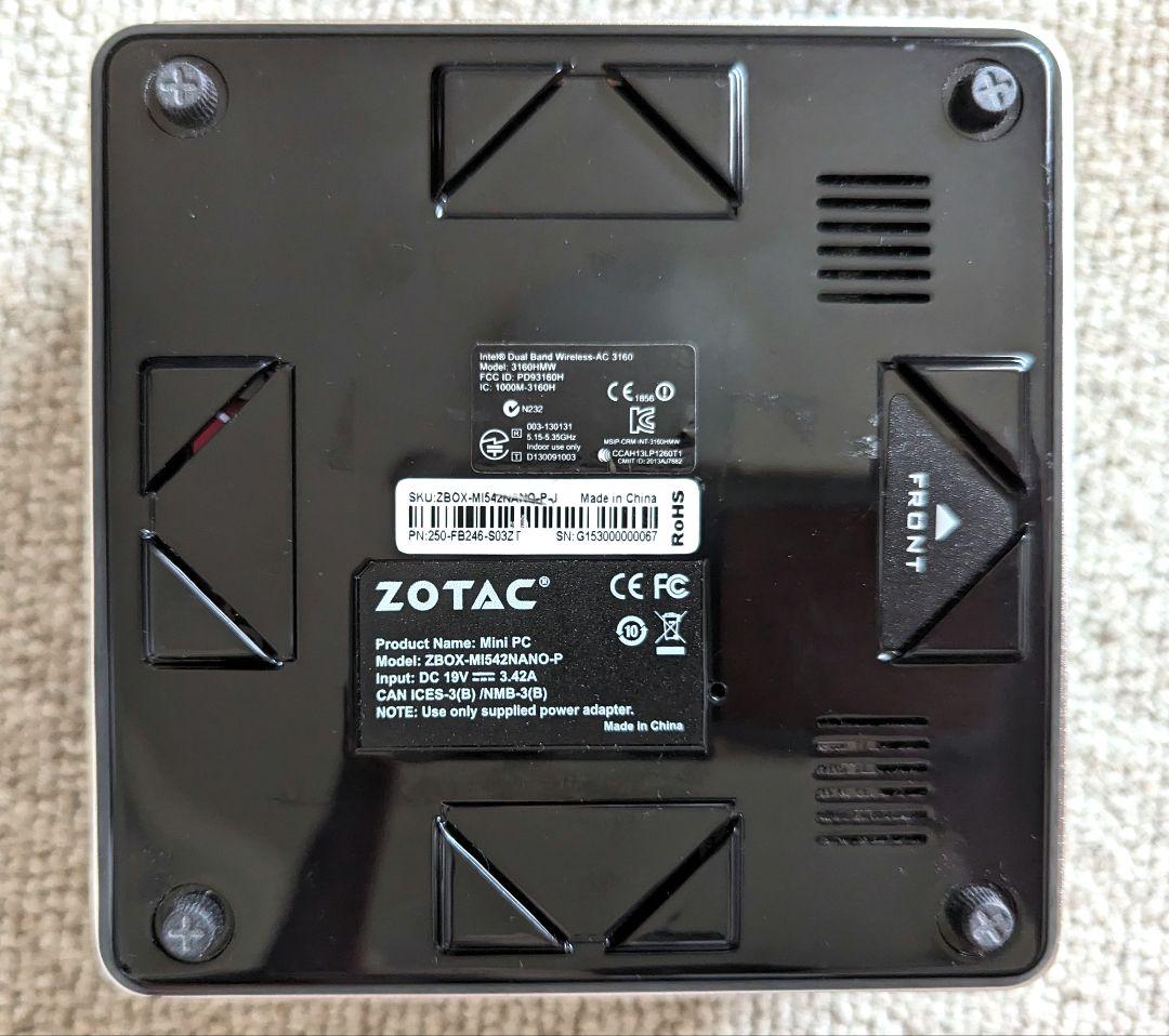 【ミニPC】ZOTAC ZBOX NANO MI542 PLUS
