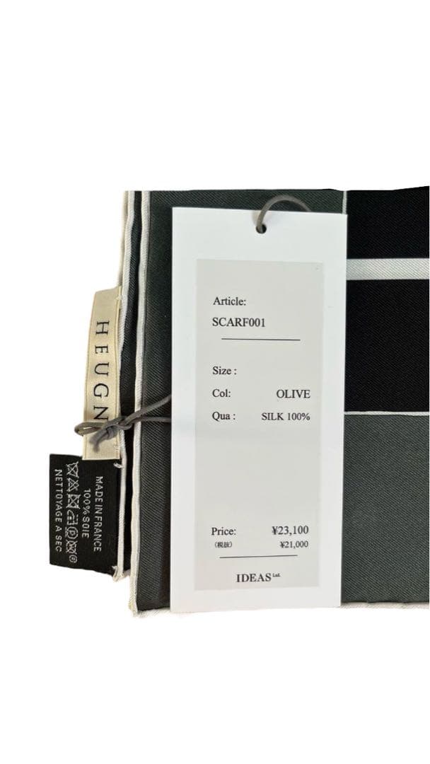 【新品】HEUGN SILK SCARF 希少品 フランス製　ユーゲン シルク