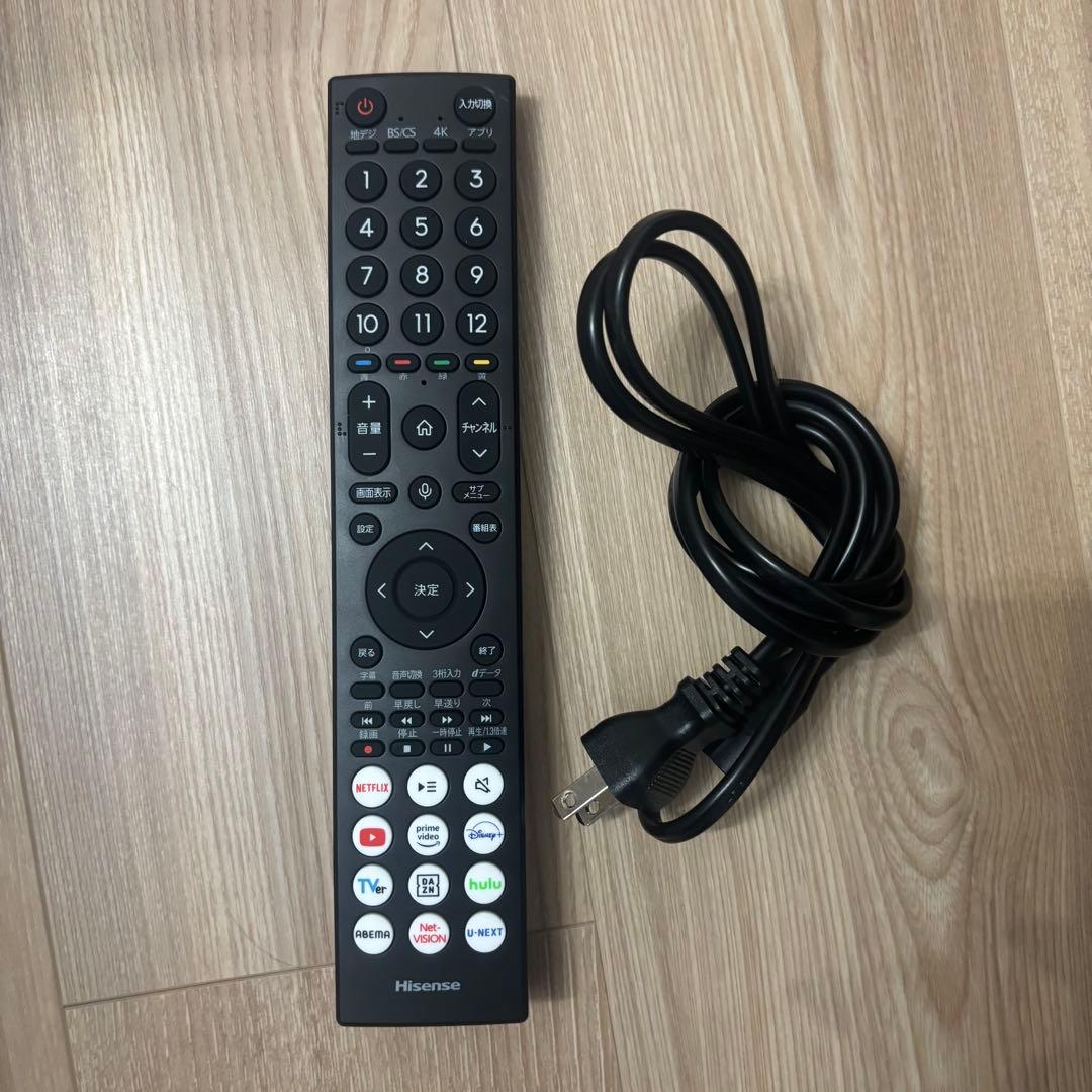 【美品】Hisense 65V型 65A6K 2025年製 リモコン電源コード付