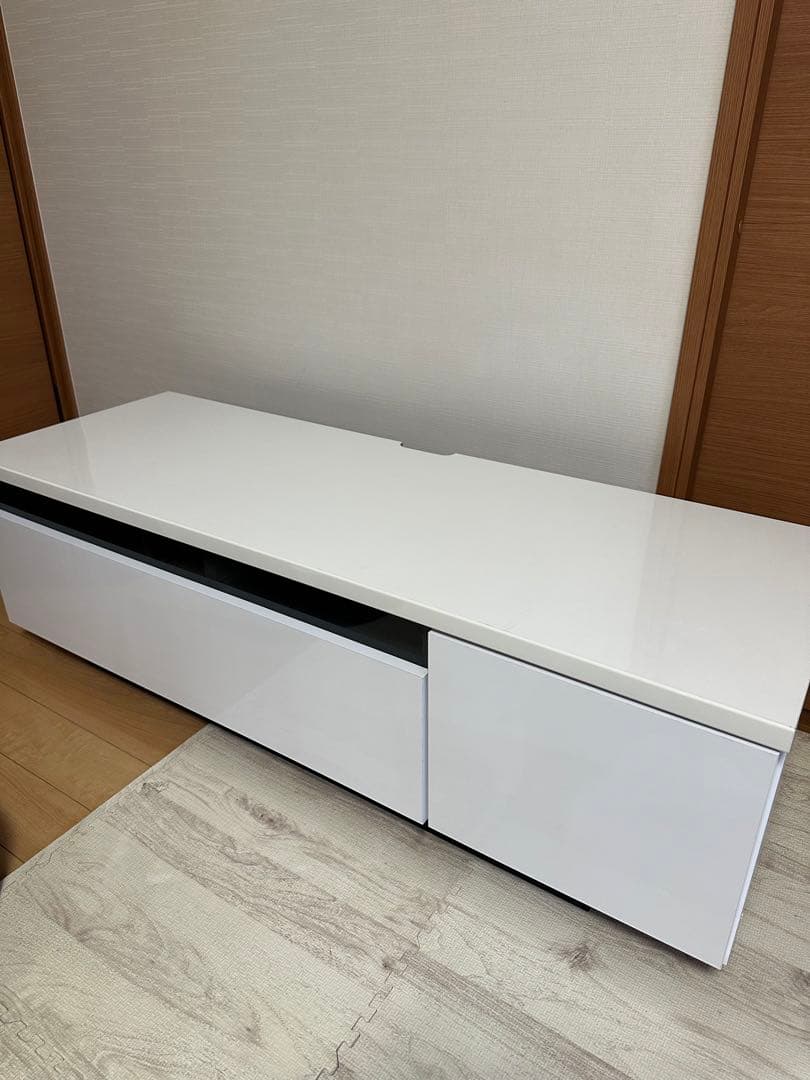 【LOWYA】テレビボード　ホワイト 完成品 37型 120cm ロウヤ