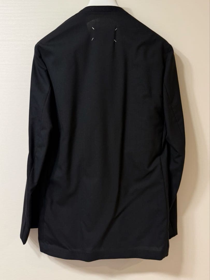 【美品】Maison Margiela ノーカラージャケット 44 ブラック