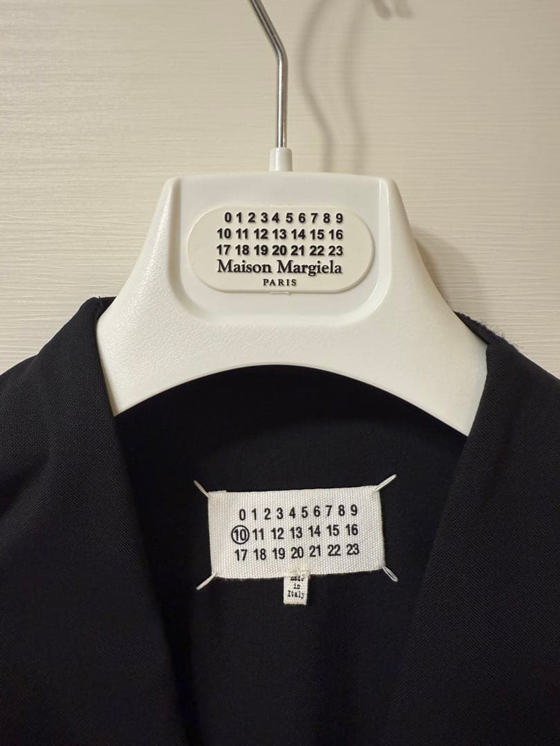 【美品】Maison Margiela ノーカラージャケット 44 ブラック