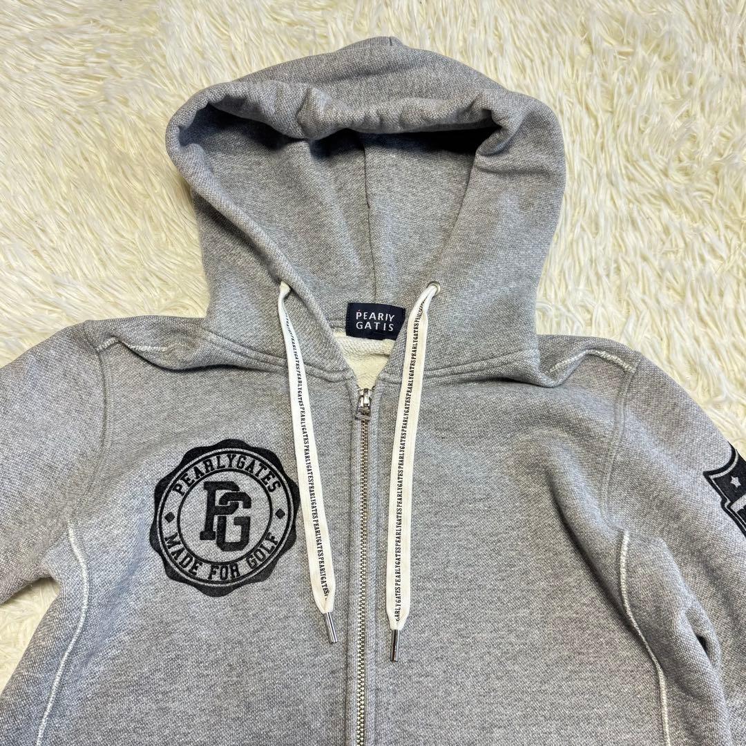 【パーリーゲイツ】美品 ジップパーカー グレー 1サイズ レディース