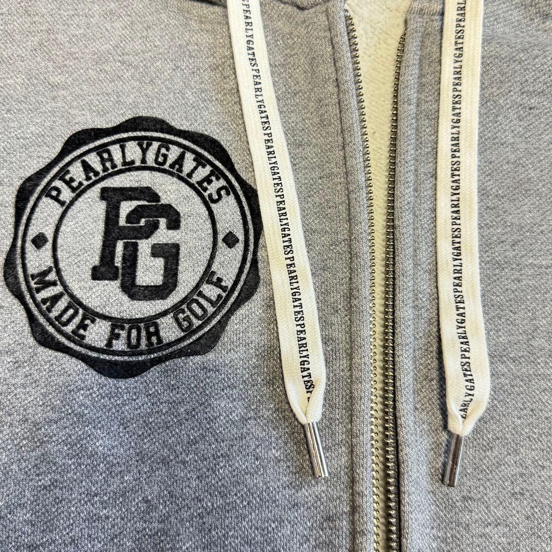 【パーリーゲイツ】美品 ジップパーカー グレー 1サイズ レディース