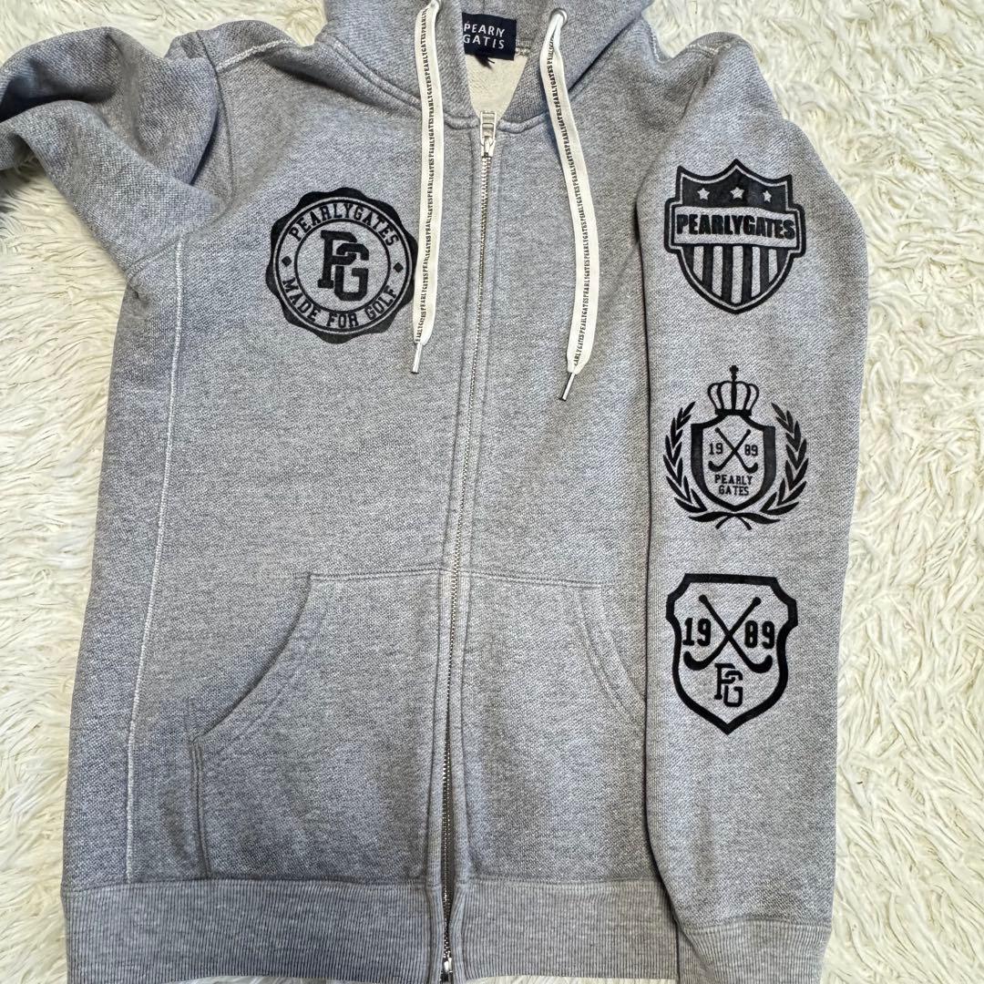 【パーリーゲイツ】美品 ジップパーカー グレー 1サイズ レディース