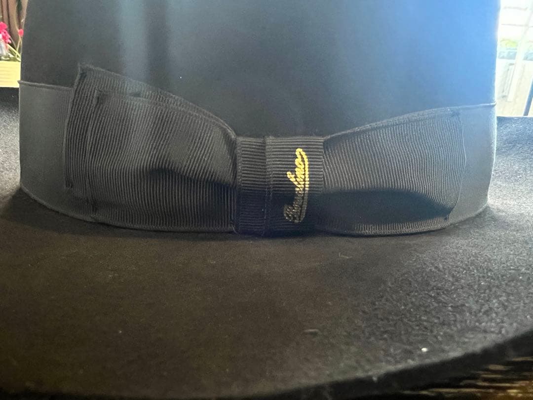 Borsalino ブラック フェルトハット 7 1/4