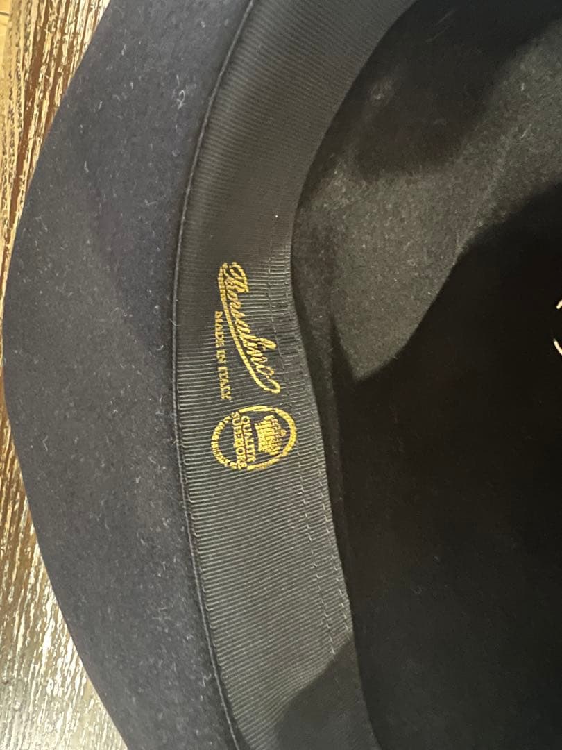 Borsalino ブラック フェルトハット 7 1/4