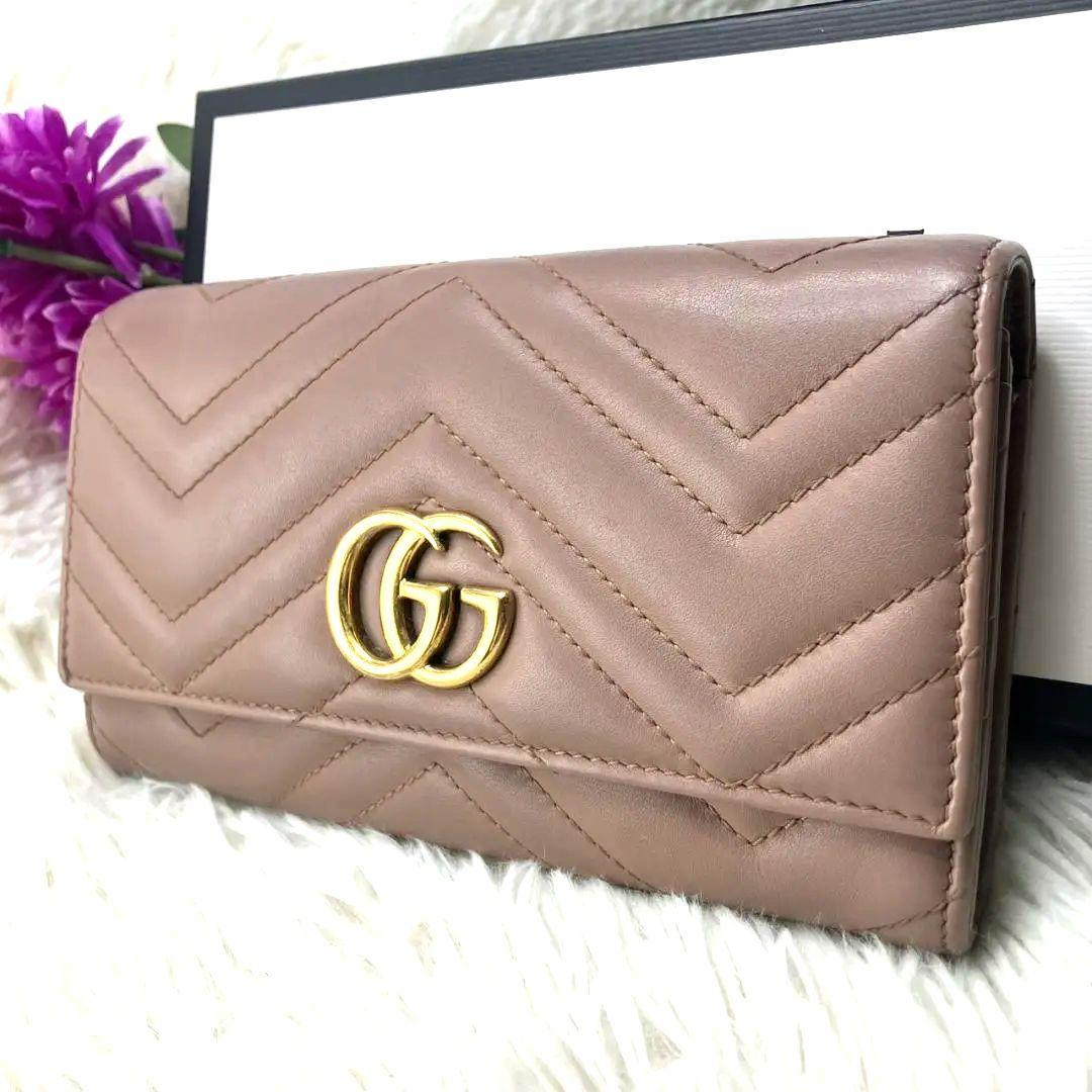 極美品❤️ グッチ　GGマーモント　 コンチネンタルウォレット　ダブルG