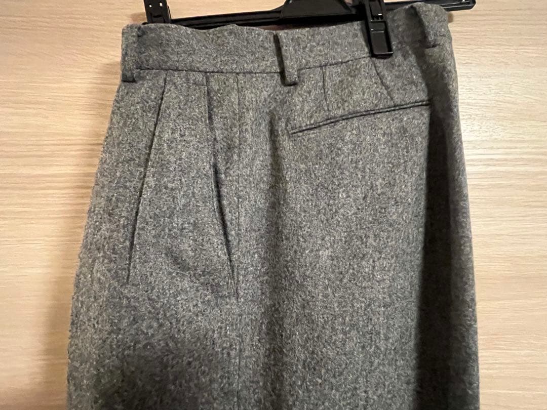 ブリティッシュメイド　オフィサーパンツ　Sプリーツ入りスラックス　フランネル