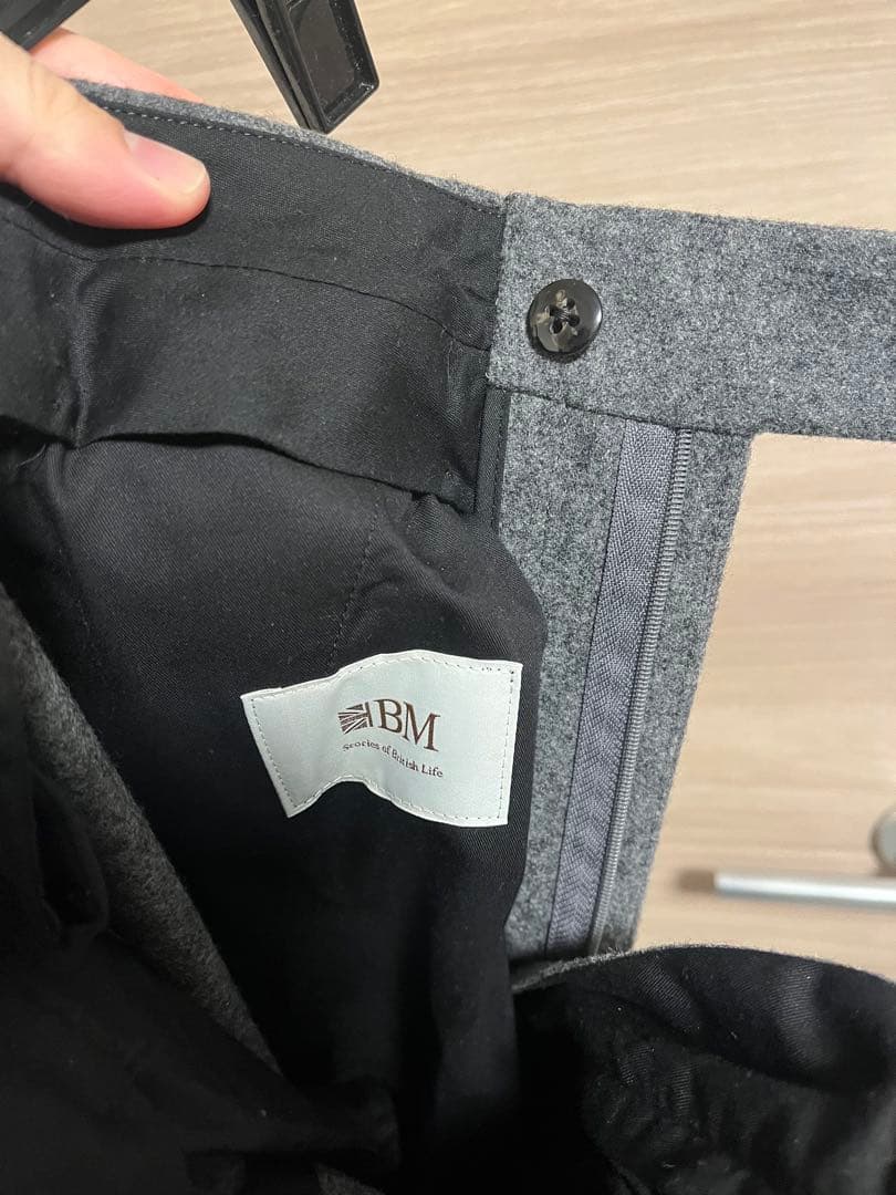 ブリティッシュメイド　オフィサーパンツ　Sプリーツ入りスラックス　フランネル