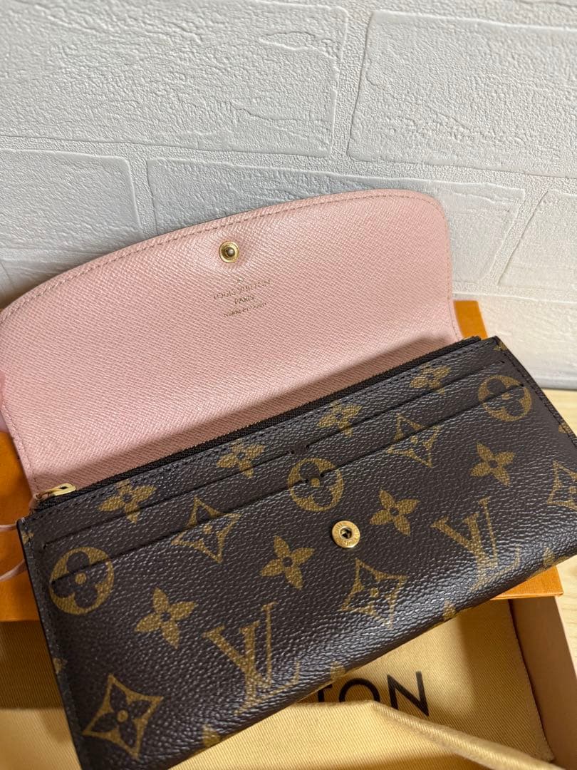 ルイヴィトン ポルトフォイユ エミリー モノグラム×ピンク