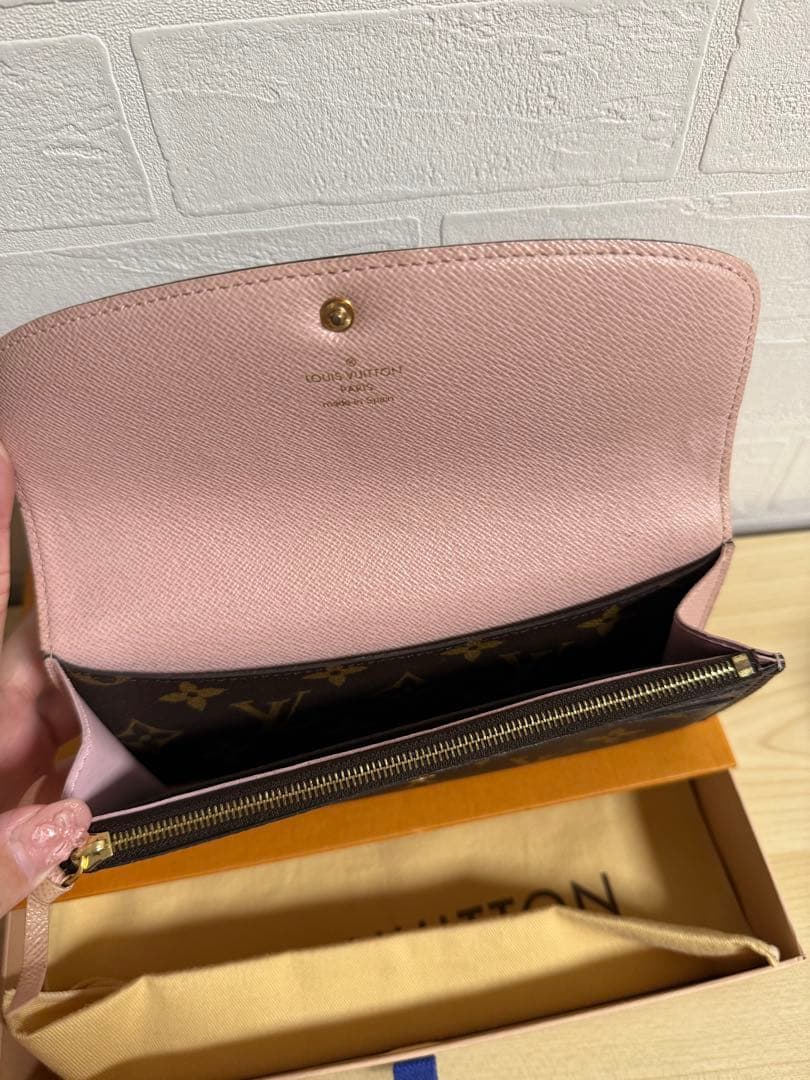 ルイヴィトン ポルトフォイユ エミリー モノグラム×ピンク