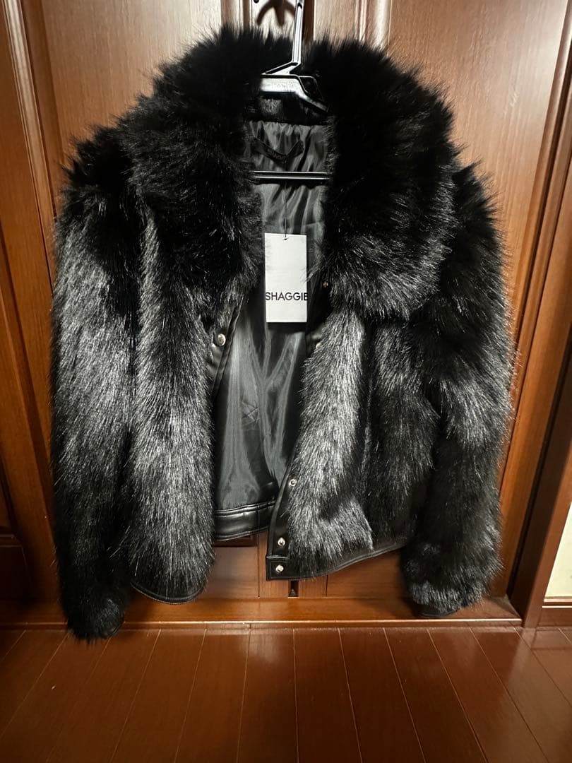 Shaggie ブラックファーコート フリーサイズ