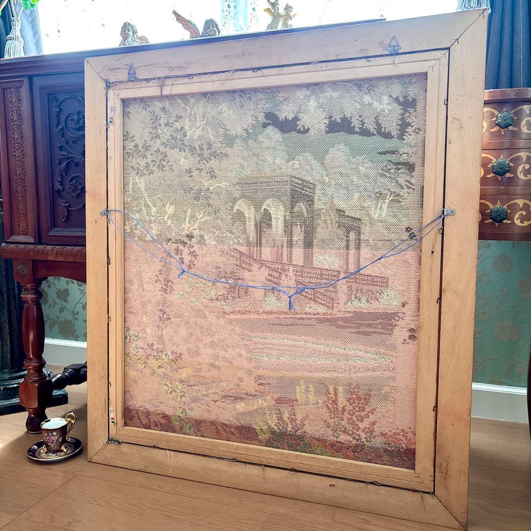 M様ご購入　イタリア製ゴブラン織 ロココ調 風景画、モネ複製画 花瓶の花