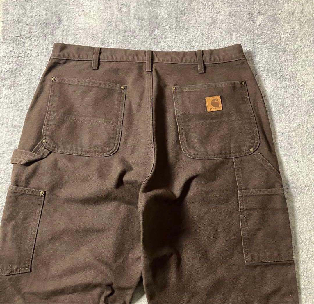 00sCarhartt34×32ダブルニーB136ブラウンカーハートダック