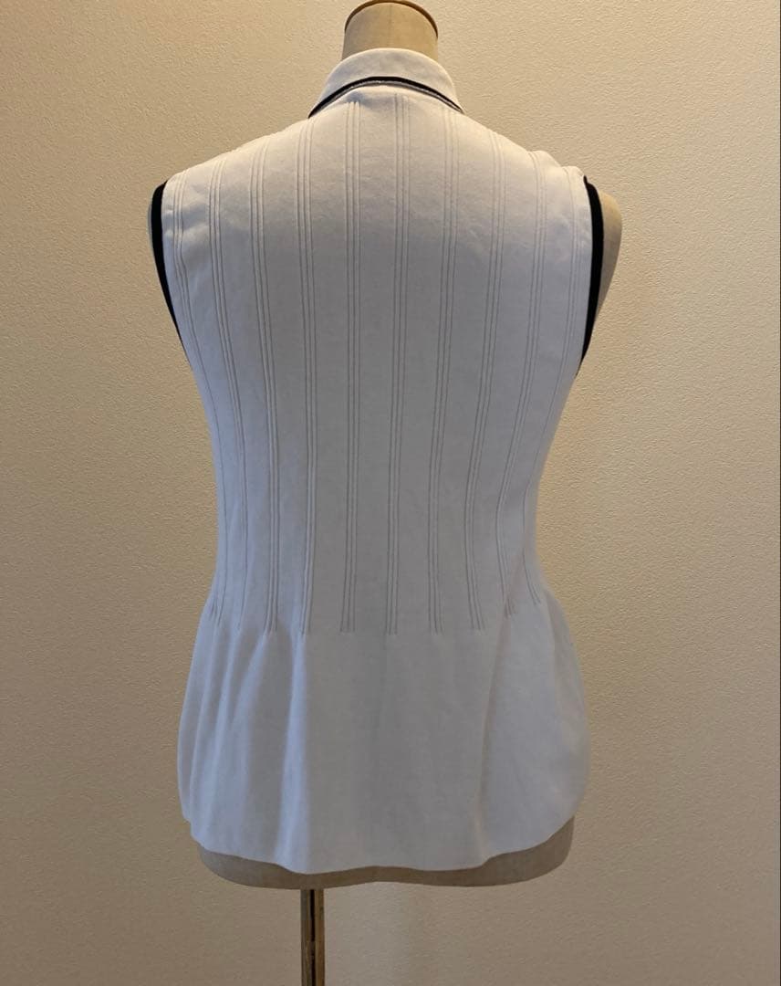 未使用ノースリーブ ホワイト ポロシャツ