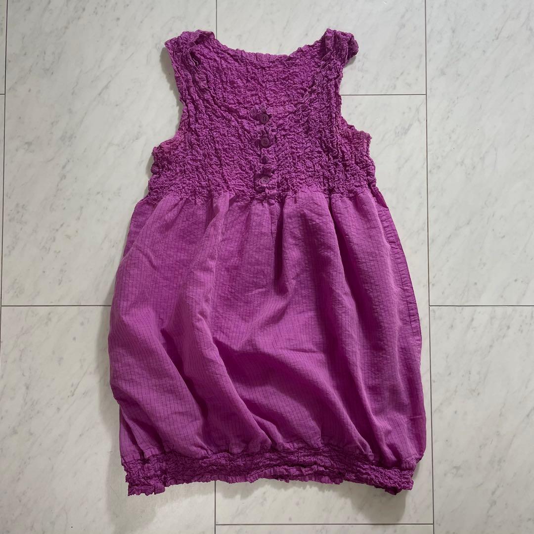 me ISSEY MIYAKE ノースリーブトップス シワ加工切り替え