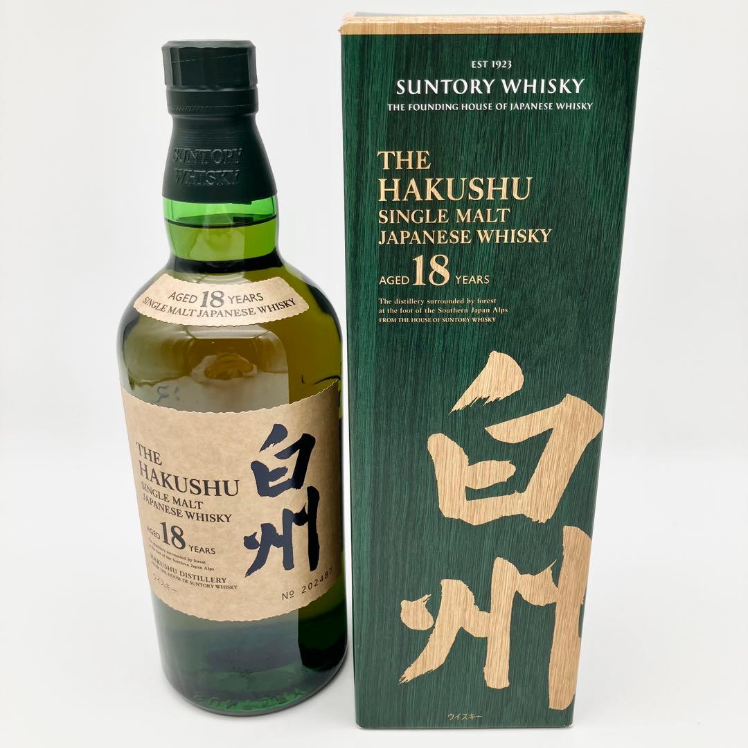 白州18年 サントリーシングルモルトウイスキー 箱付き 700ml 未開栓