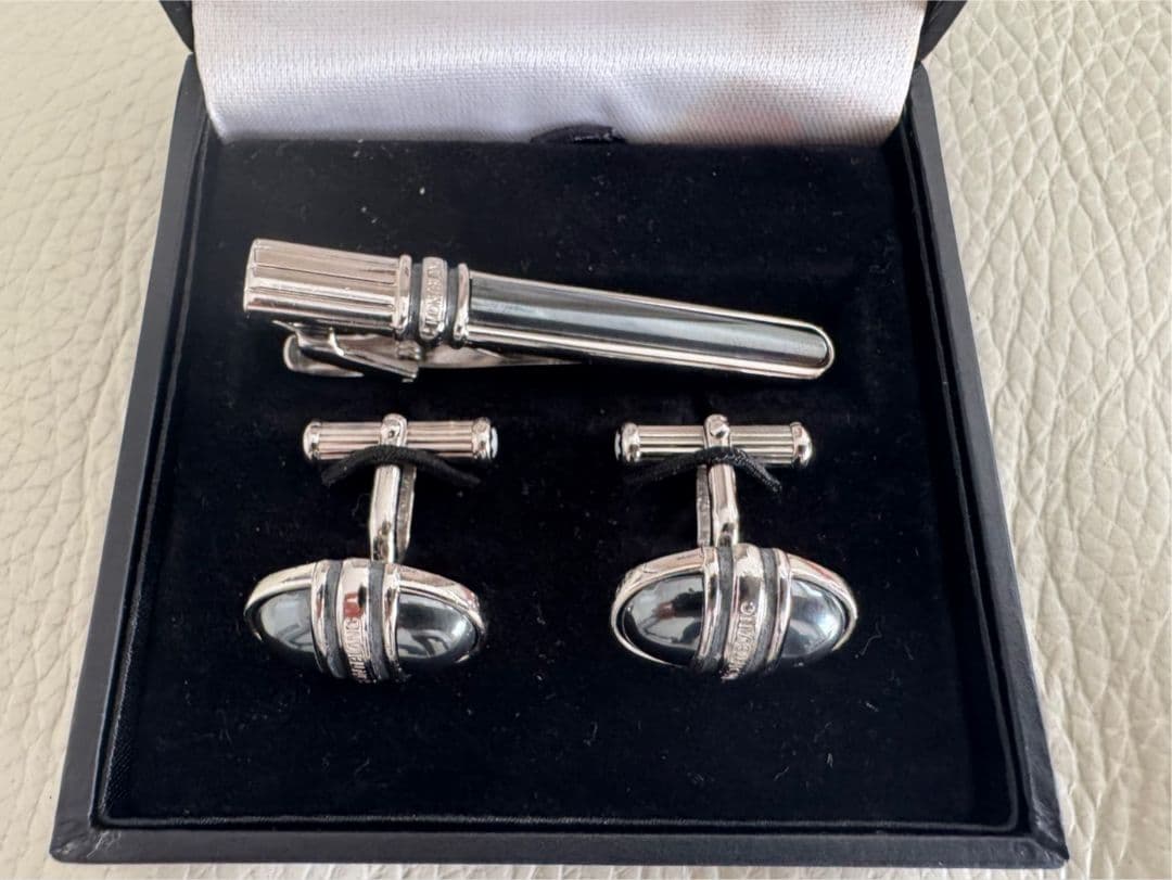 MONTBLANC タイピン カフリンクス グレー×シルバー