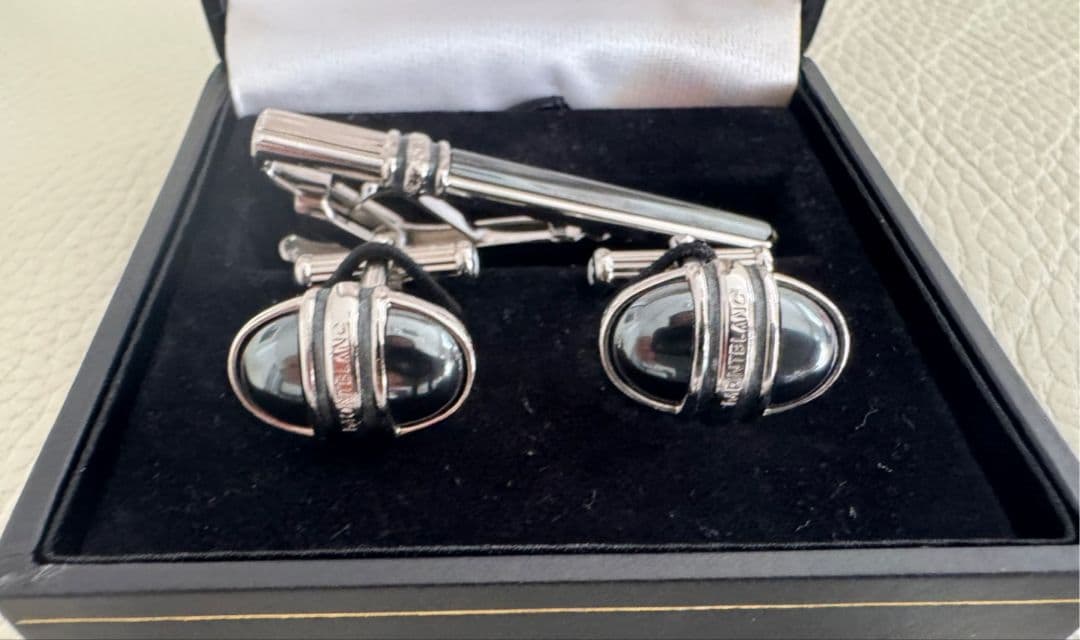 MONTBLANC タイピン カフリンクス グレー×シルバー