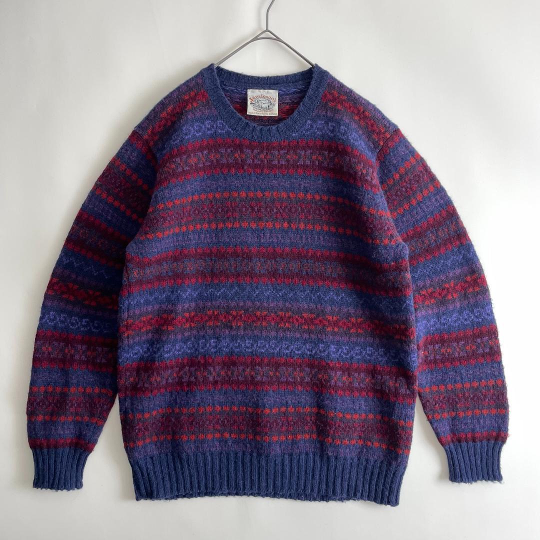 JAMIESON'S イギリス製 フェアアイル シェトランドウールニットセーター