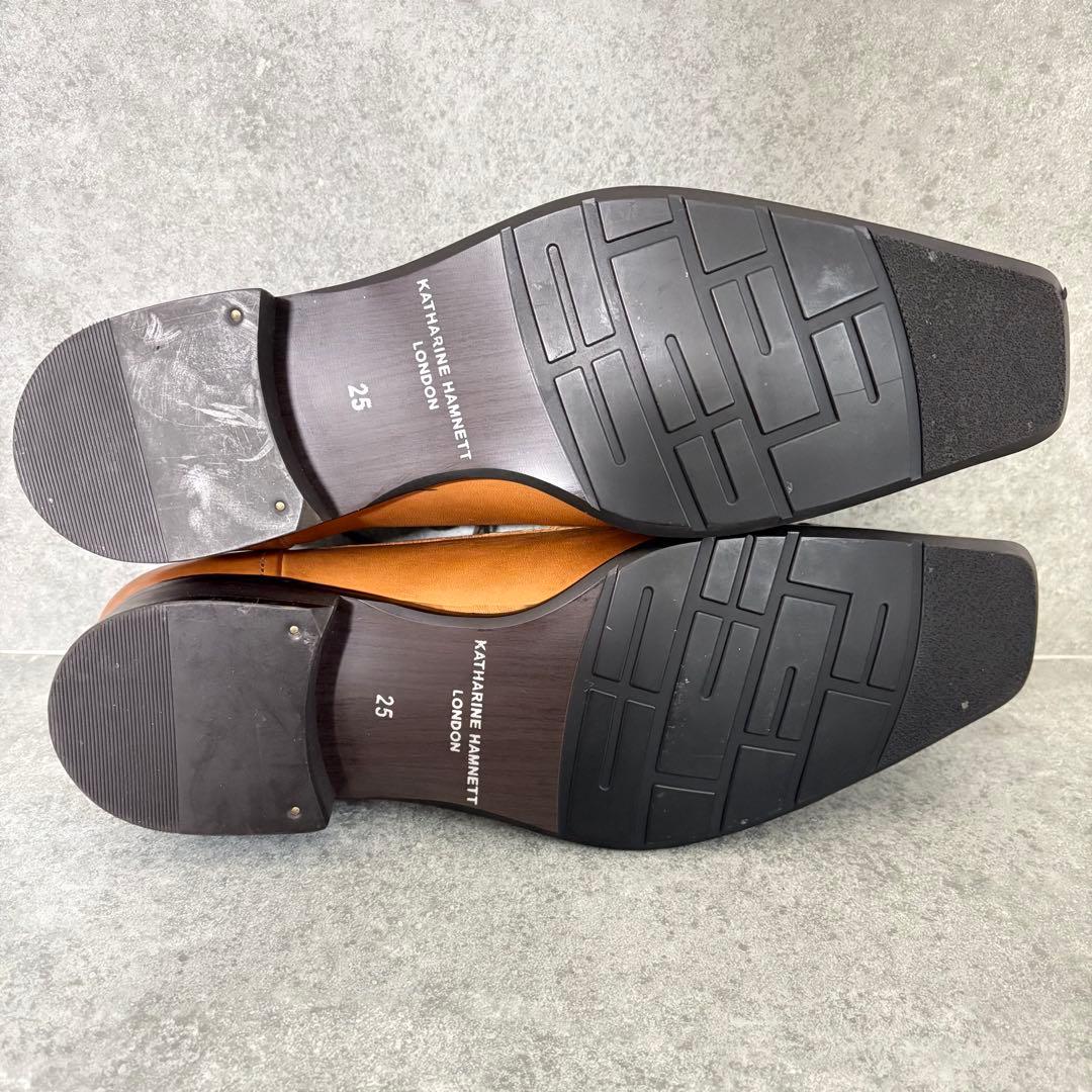 新品未使用 キャサリンハムネットロンドン スクエアトゥ ストレートチップ 25