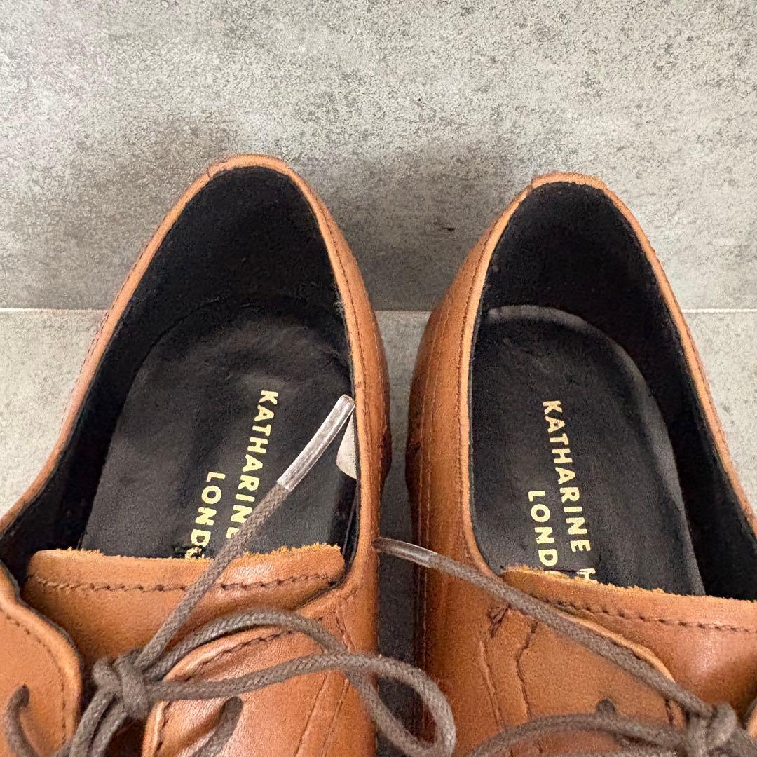 新品未使用 キャサリンハムネットロンドン スクエアトゥ ストレートチップ 25