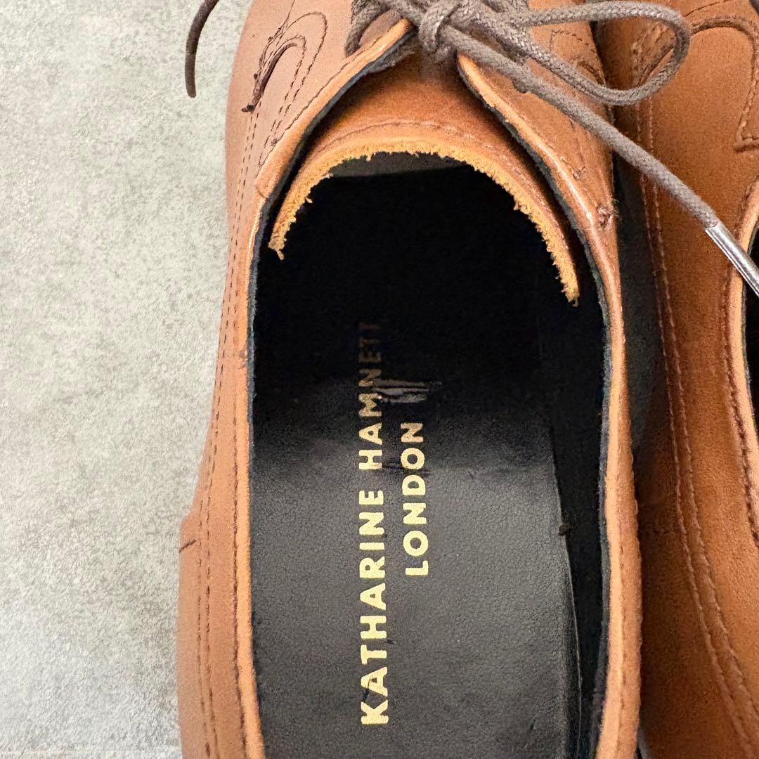 新品未使用 キャサリンハムネットロンドン スクエアトゥ ストレートチップ 25