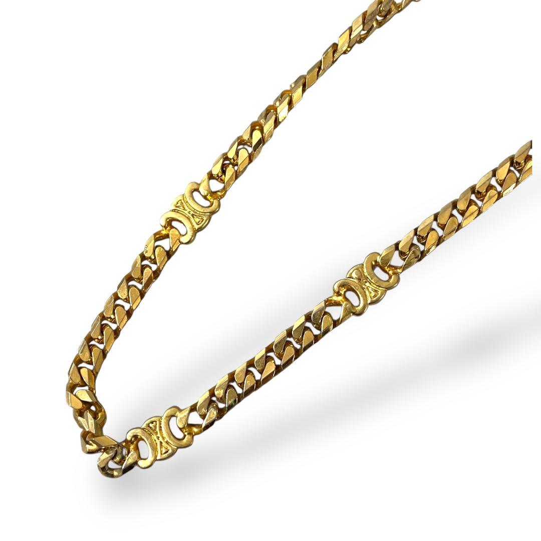 美品　CELINE セリーヌ　ネックレス　トリオンフ　喜平チェーン　ゴールド