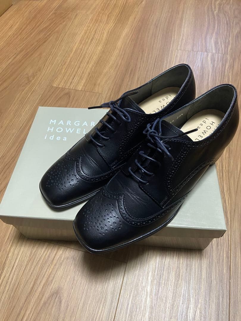 美品⭐︎MARGARET HOWELL ブラックレースアップシューズ　箱つき