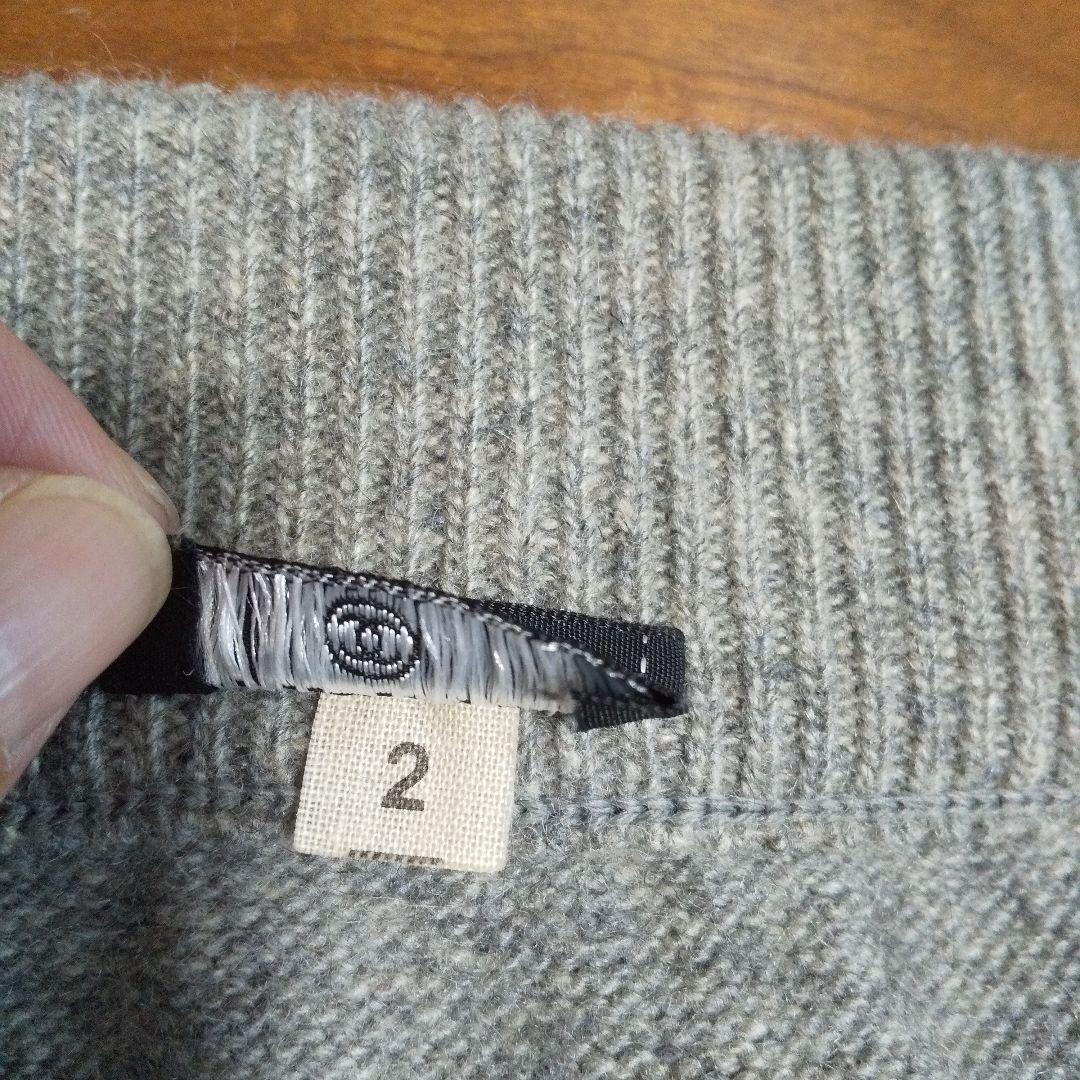 ky218 CHANEL ニットスカート グレー カシミア100 2サイズ