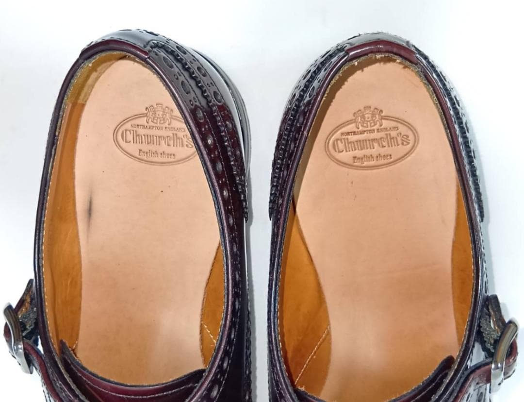 【希少色】Church's LANA R ダブルモンク 23cm バーガンディ