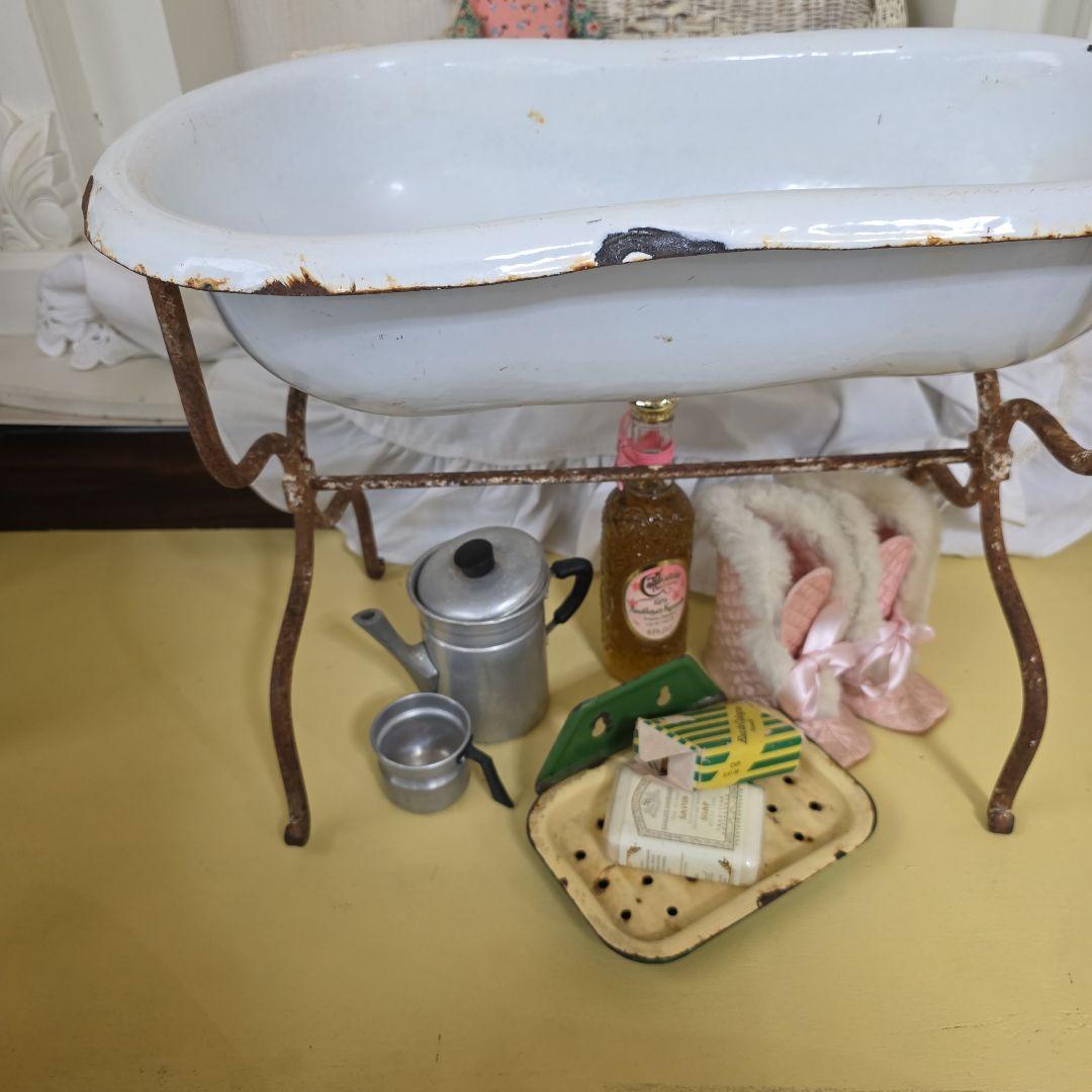 フランスアンティーク　ホーロー　バスタブ　フレンチシャビーブロカント