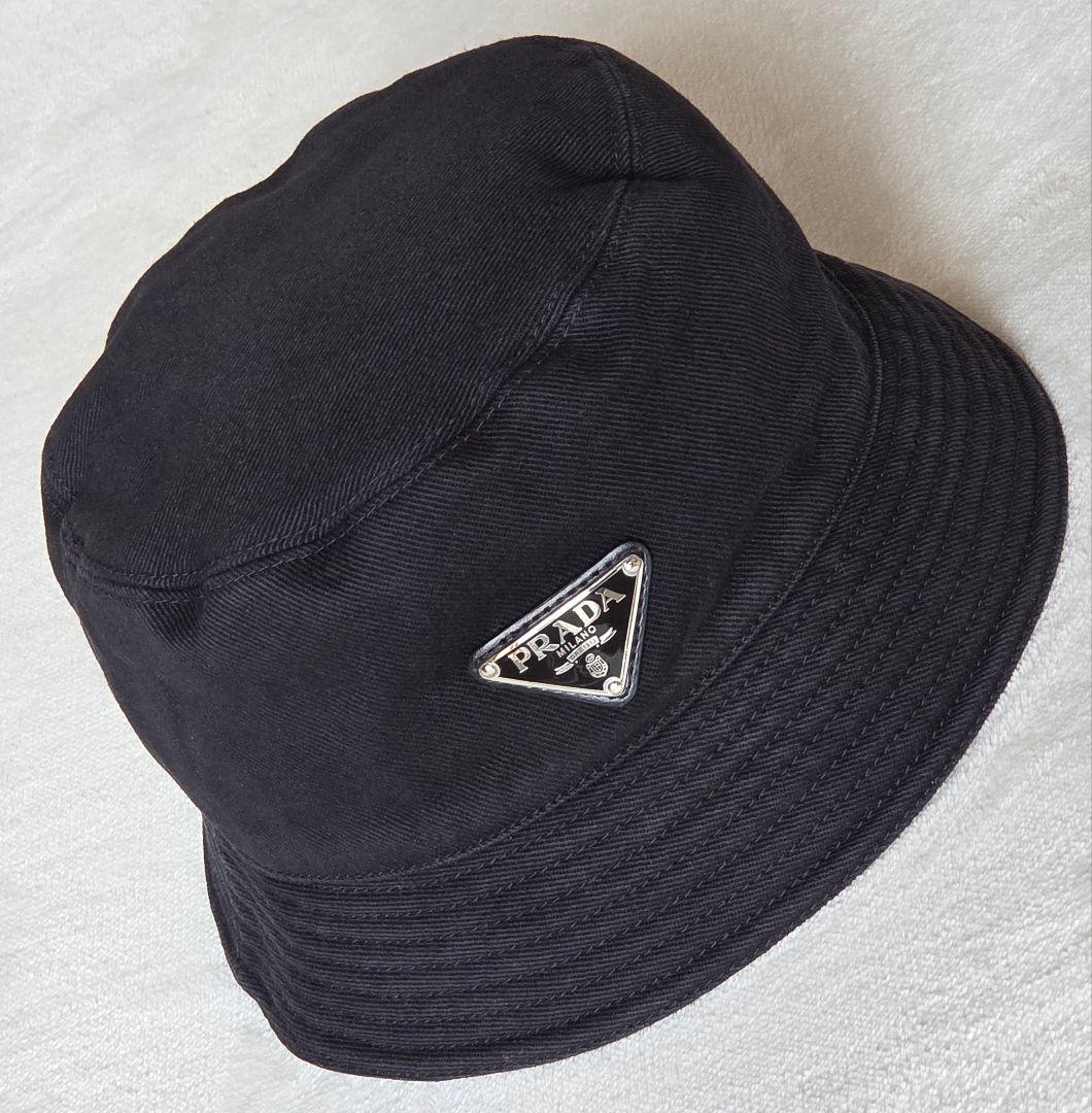 PRADA バケットハット XL 黒 正規品 コットン イタリア製