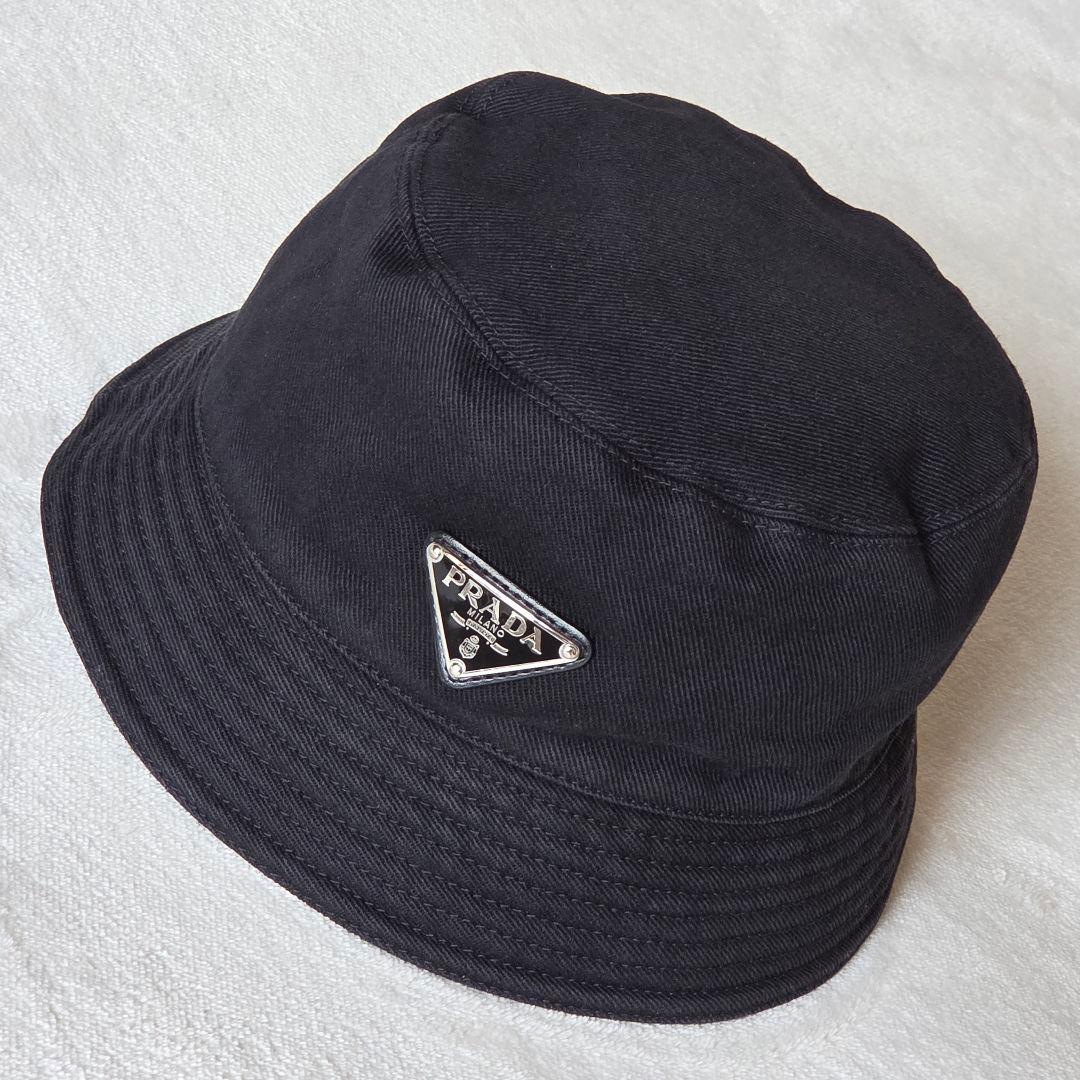 PRADA バケットハット XL 黒 正規品 コットン イタリア製