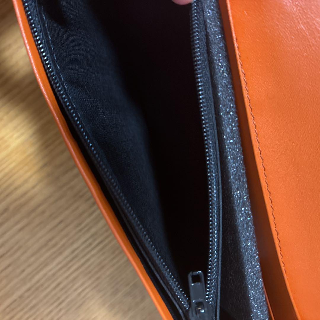 未使用　印傳屋　甲州印傳　ひそか　HISOCA 緑　オレンジ　長財布　七宝繋ぎ