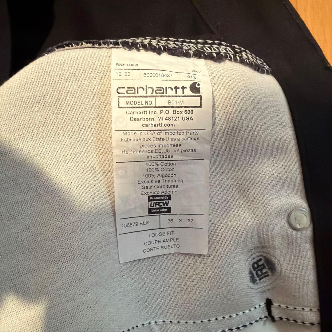 Carhartt ブラック ダブルニーパンツ