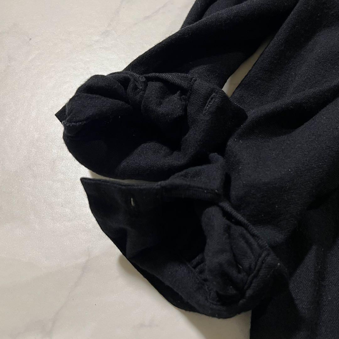 SINME シンメ スモックドレス ウールワンピース ブラック黒 ロング マキシ