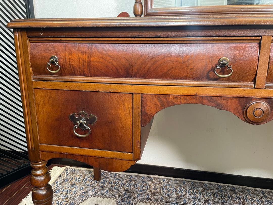 ヴィンテージ ドレッサーチェスト ウォールナット 英国 ミラー 鏡 イギリス