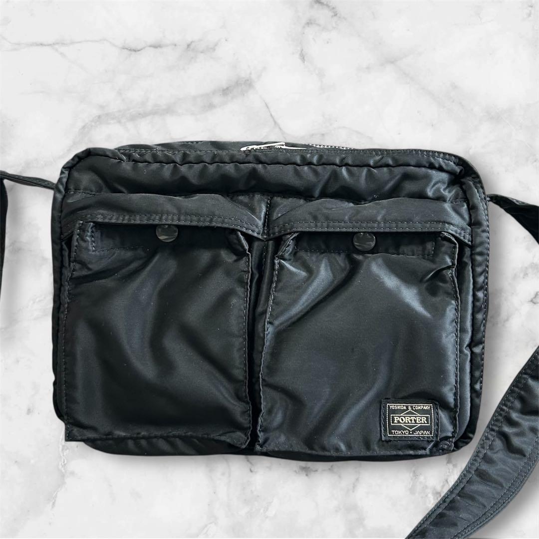 【極美品】PORTER TANKER ショルダーバッグ　２層　ブラック　L