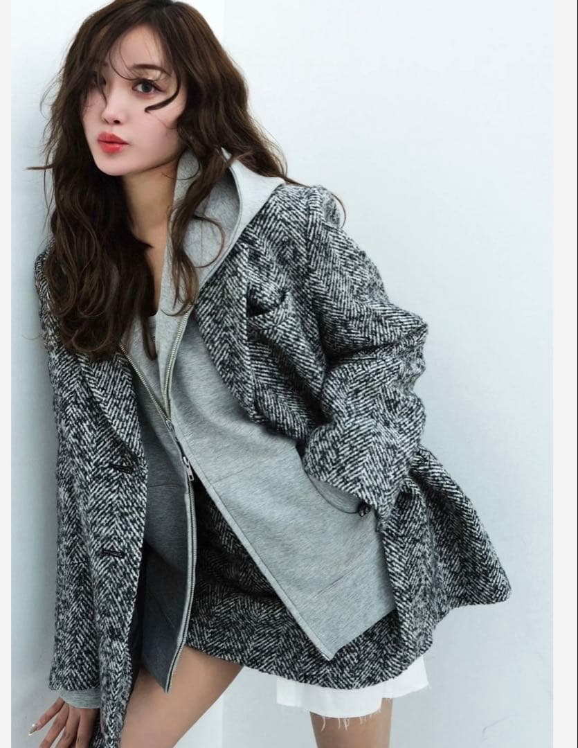 限定値引き⭐︎shellerシェリエherringbone jacket coat