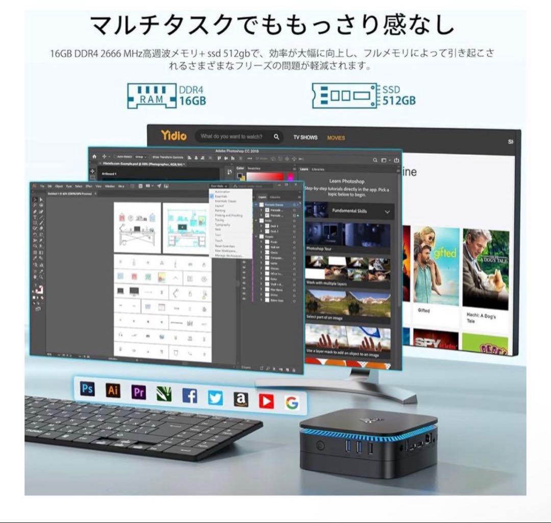 ミニPC Alder Lake-CPU n95 16GB 512G