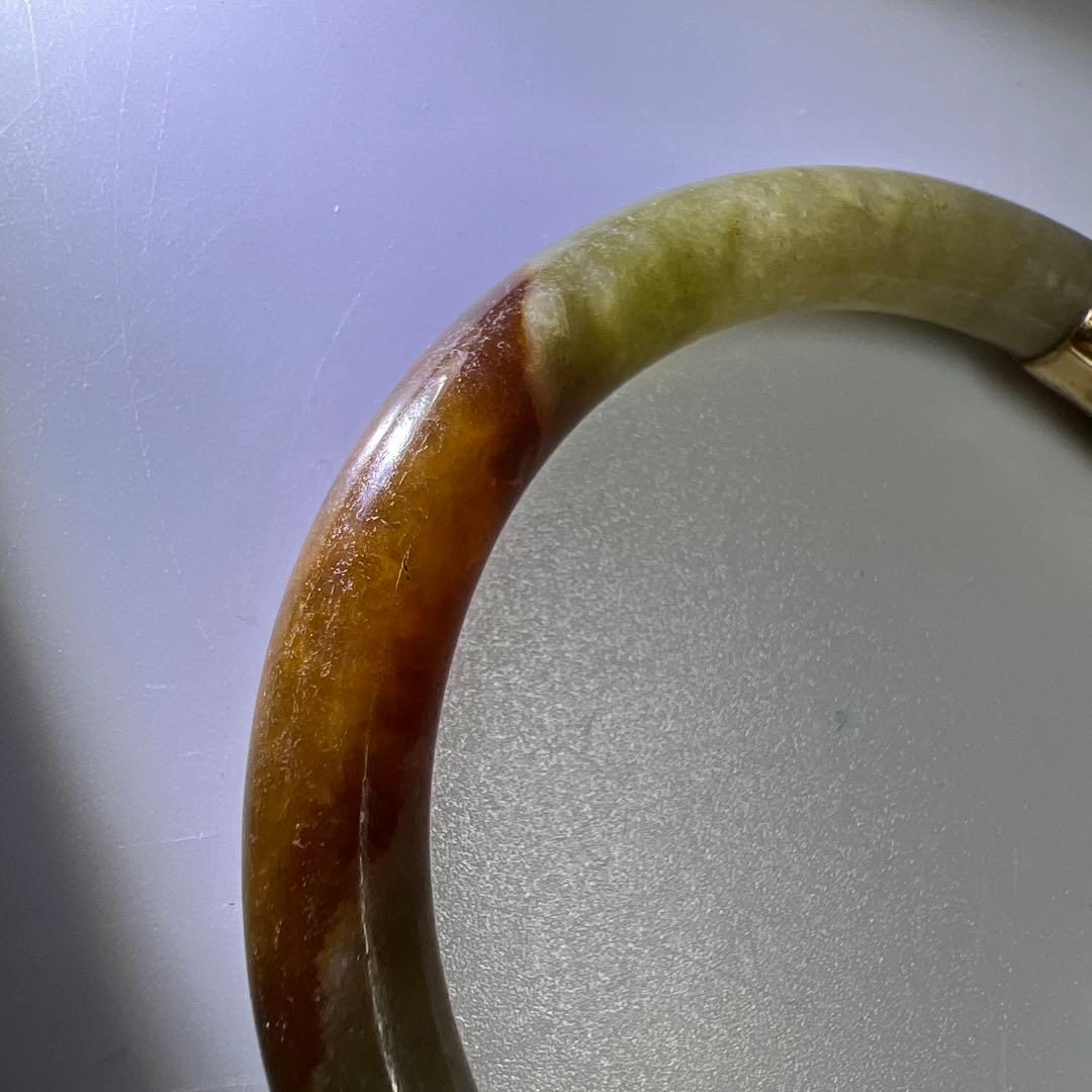 14K刻印　翡翠バングル　31g 東Y8-0109☆2Fトヒチサ