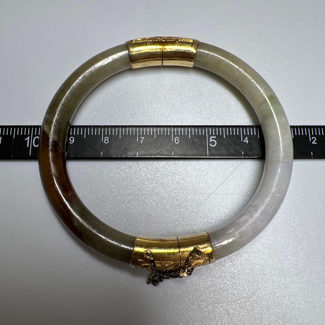 14K刻印　翡翠バングル　31g 東Y8-0109☆2Fトヒチサ